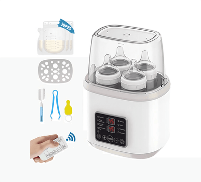 Esterilizador y calentador de biberones de alta capacidad 8 en 1 Calentamiento y descongelación rápidos, Esterilización completa a 360° Temporizador de 24 horas Control constante de la temperatura - Gadgets y Tecnología en Fralugio México