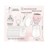 Extractor de leche portátil recargable USB, 3 modos, 9 marchas, 27 niveles de succión.