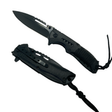 Navaja plegable con cuerda paracord tejida en el mango y clip de bolsillo — imagen 1 de 2