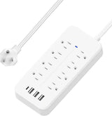 FANDBO 12 en 1 Regleta Multicontacto Extension USB, con 8 Salidas CA y 4 Puertos USB