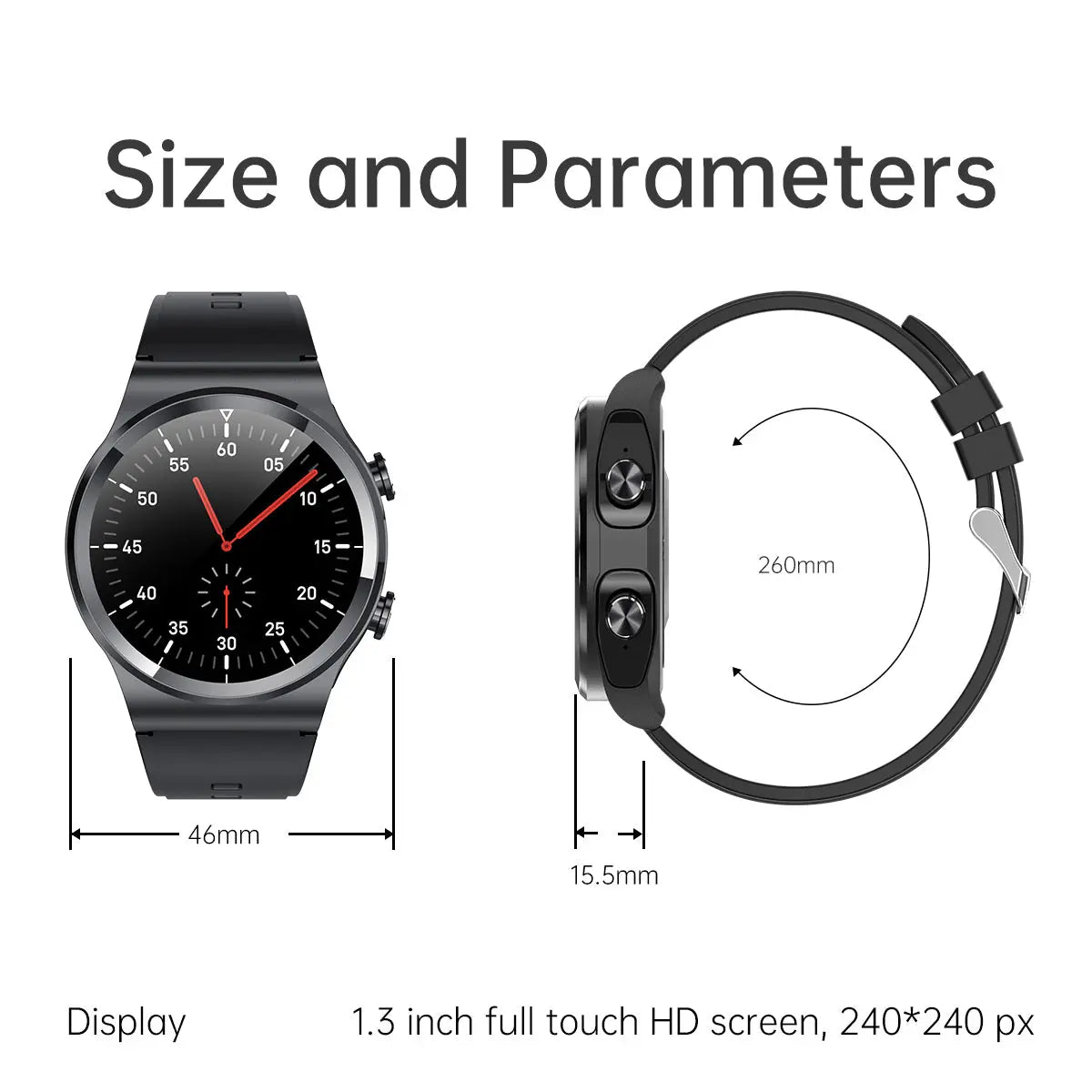 Fralugio Smartwatch Reloj Inteligente con Camara y Grabadora de Voz Z60  Notificaciones