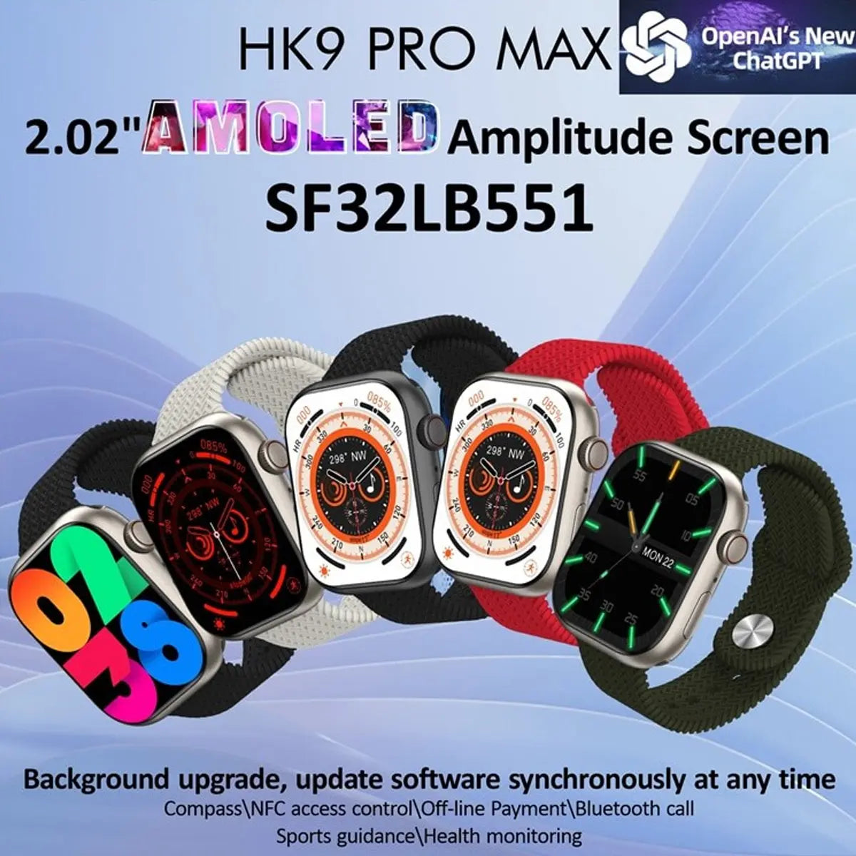 Reloj Inteligente Hk9 Pro Max Smartwatch Fralugio Amoled Hd