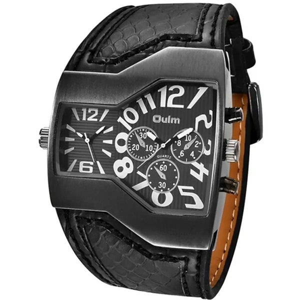 Reloj de Pulsera Lujo Hombre Acero Inoxidable Hp1220 2 Horarios Fralugio