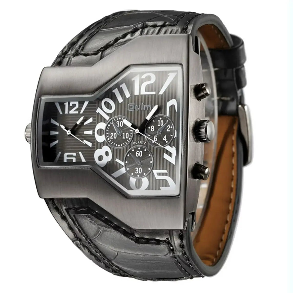 Reloj de Pulsera Lujo Hombre Acero Inoxidable Hp1220 2 Horarios Fralugio