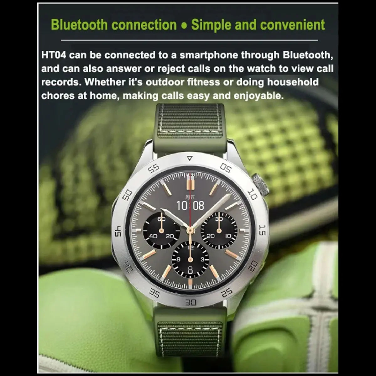 Reloj Inteligente Smartwatch Fralugio Ht04 Oled 1gb Rom Nfc