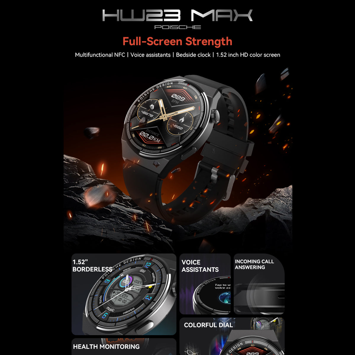 Reloj Inteligente Smart Fralugio Hw23 Max Nfc 1.52´ Llamadas