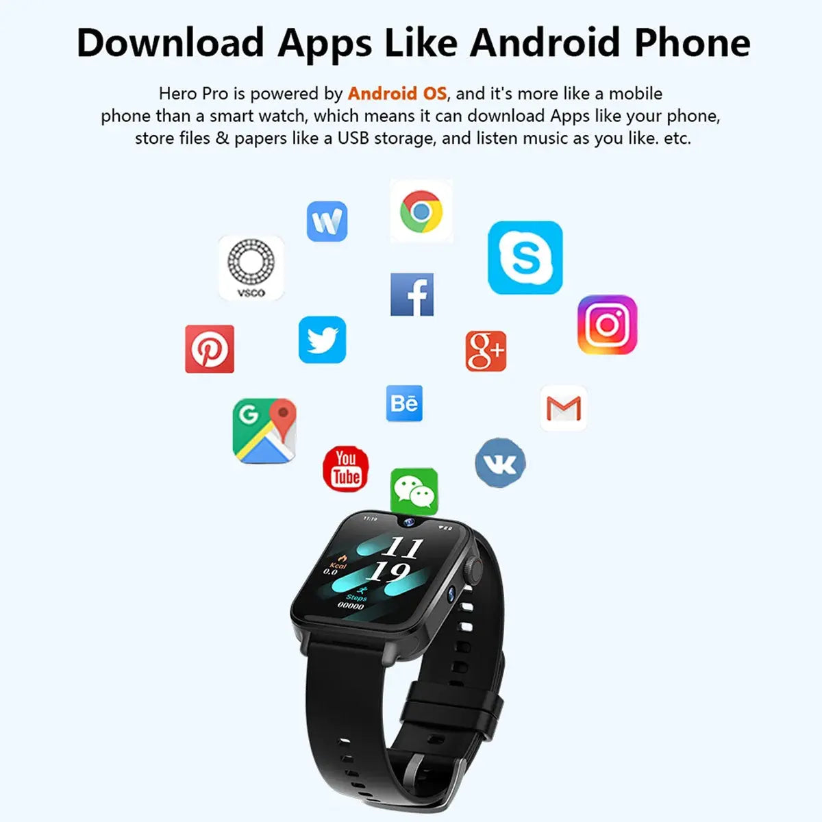 Reloj Smartwatch i1 Pro Fralugio Android 8.1 Wifi 4G GPS MP3