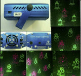 Mini proyector láser con figuras navideñas en rojo y verde — imagen 4 de 5