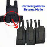 Set de 3 porta cargadores FX con sistema molle en negro o verde — imagen 2 de 4