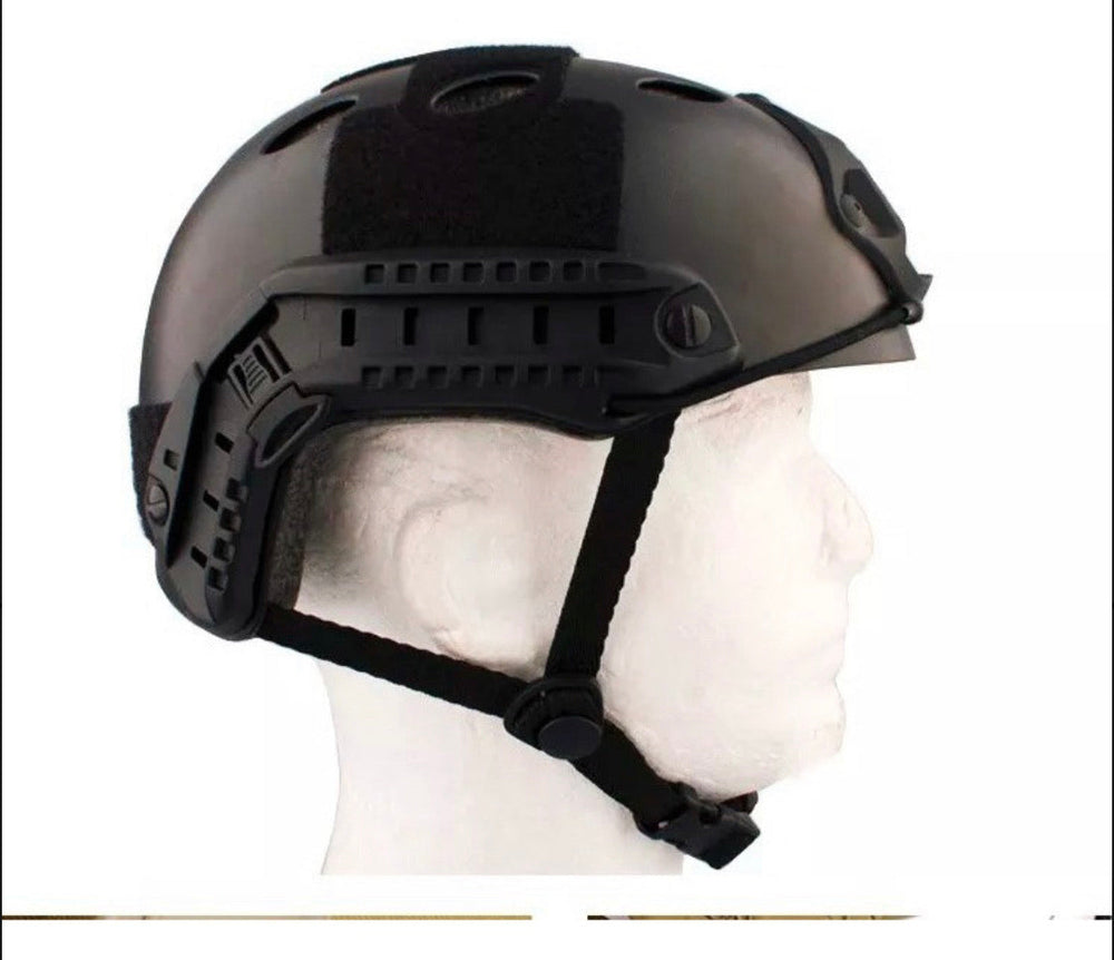Casco táctico LJK oreja recortada con rieles, para gotcha y paintball