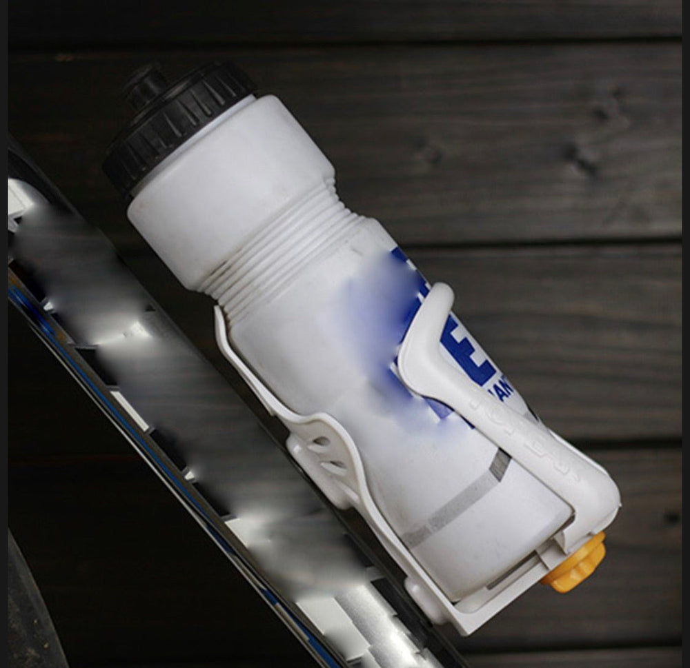 Portabotellas de plástico ajustable con perilla para bicicleta de montaña