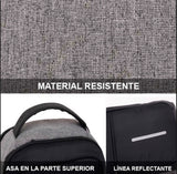 Mochila antirrobo pechera azul con puerto USB y cremallera oculta — imagen 8 de 10