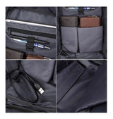 Mochila antirrobo impermeable con puerto USB en azul, negro o gris — imagen 5 de 9