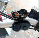 Cargador USB para motocicleta con salida doble y soporte fijo — imagen 2 de 5