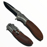 Cuchillo de 22 cm con mango de madera y detalles en cromo — imagen 2 de 2