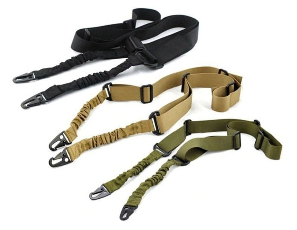 Portafusil táctico bungee de dos puntos en caqui negro y verde