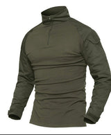 Camisa táctica militar color caqui con abertura para coderas — imagen 4 de 10