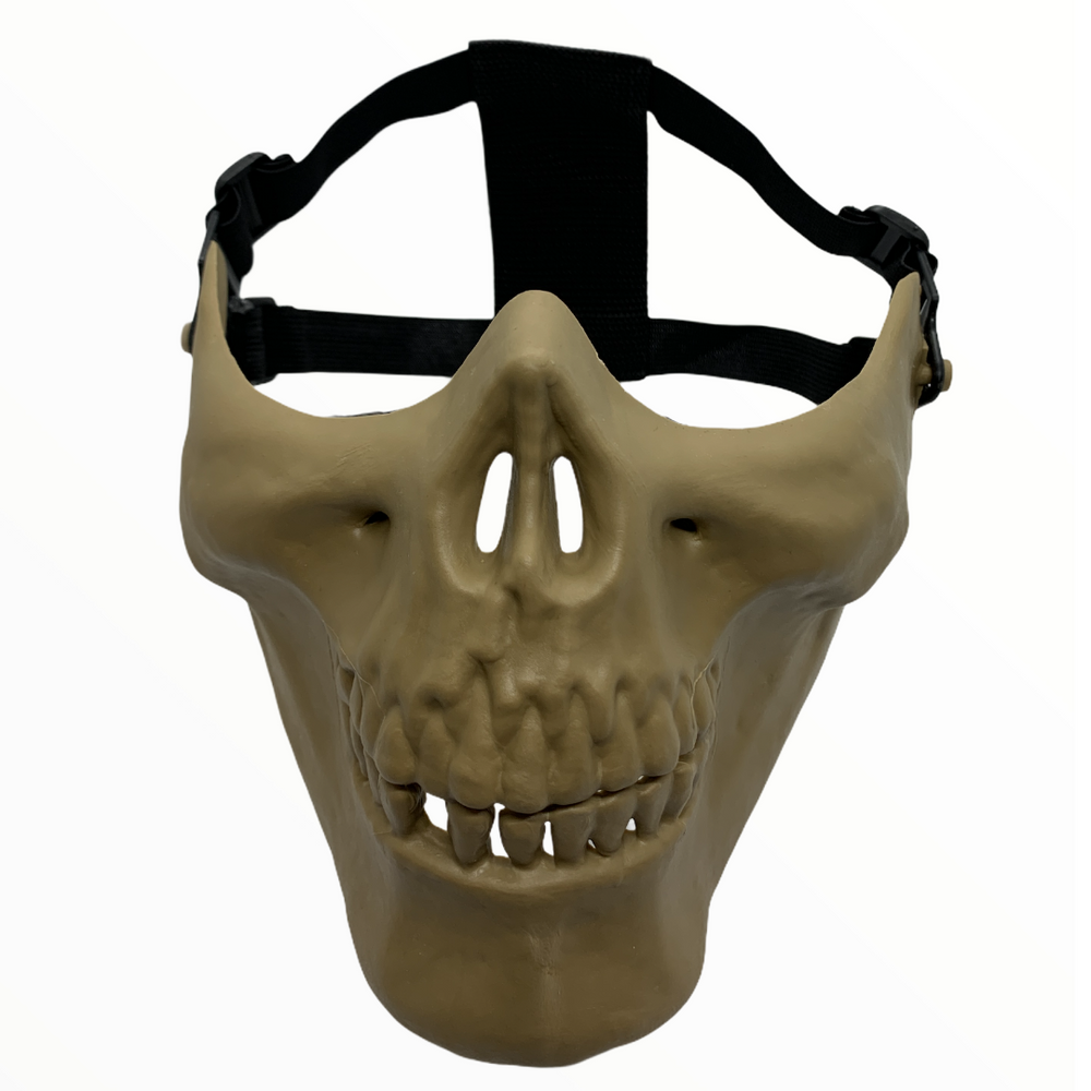 Máscara mandíbula estilo calavera en color caqui para gotcha