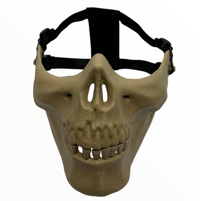 Máscara mandíbula estilo calavera en color caqui para gotcha