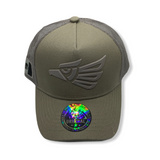 Gorra ajustable con bordado de águila en color verde militar — imagen 4 de 5