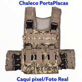 Chaleco porta placas con sistema MOLLE, panel de contactel y varios colores — imagen 2 de 10