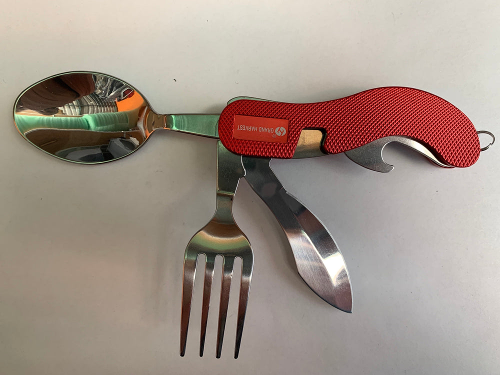 Cubiertos plegables compactos de camping de 10 por 3.5 centímetros