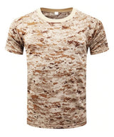 Playera tipo militar verde camuflaje de algodón y poliéster — imagen 1 de 7