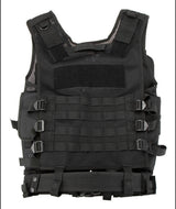 Chaleco porta placa gotcha en oxford 600D impermeable, negro y verde militar — imagen 3 de 5