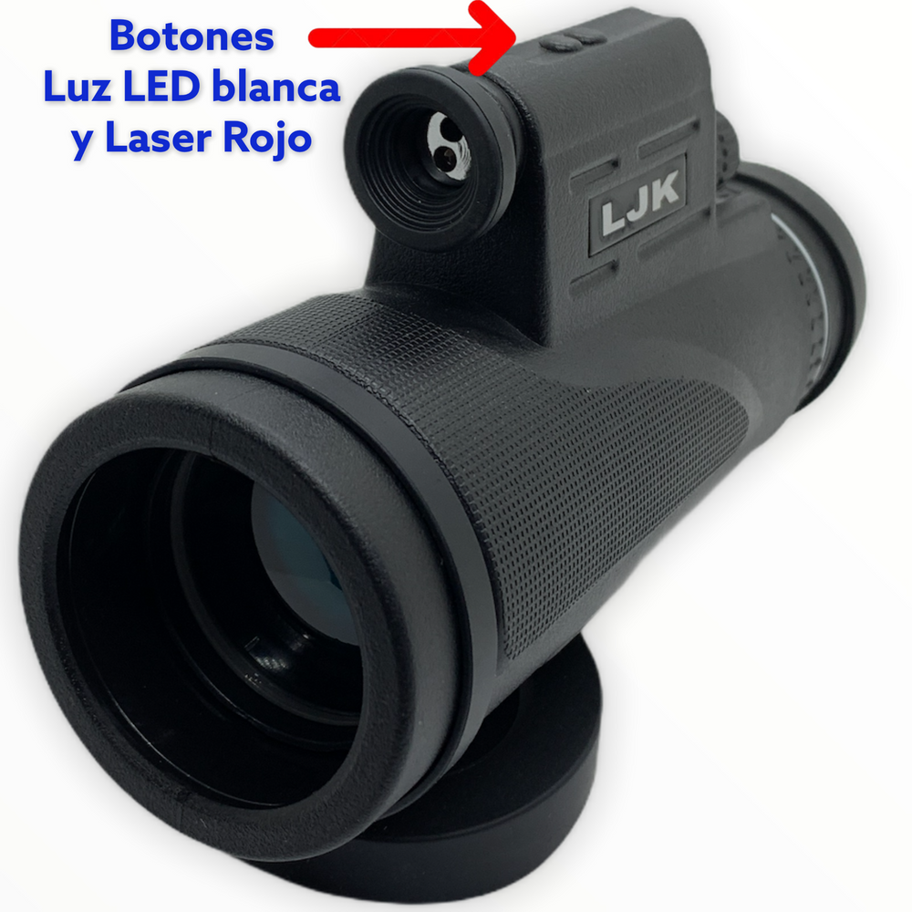 Monocular telescopio 40x60 con lámpara, láser y trípode incluido