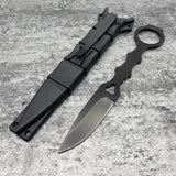 Cuchillo recto pequeño color negro con funda para campismo — imagen 3 de 4