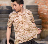 Playera tipo militar verde camuflaje de algodón y poliéster — imagen 2 de 7