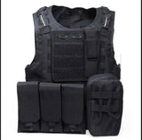 Chaleco portaplacas militar para airsoft en negro y caqui, oxford 600D — imagen 2 de 6