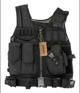 Chaleco porta placa gotcha en oxford 600D impermeable, negro y verde militar — imagen 1 de 5