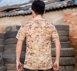 Playera tipo militar verde camuflaje de algodón y poliéster — imagen 3 de 7