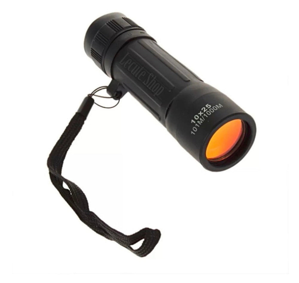 Monocular ultraportátil 10x25 para campismo con funda incluida