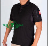 Playera polo deportiva tipo combate color verde militar — imagen 3 de 8