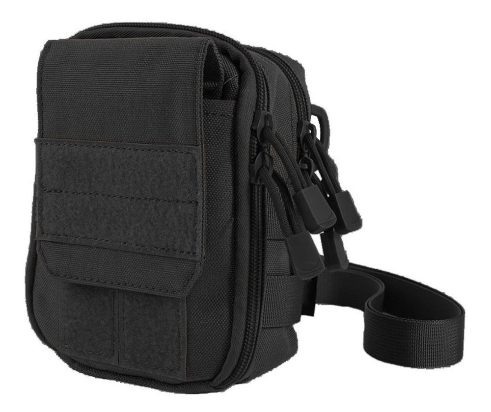 Mariconera con correa ajustable y sistema molle en negro