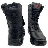 Botas tácticas de piel impermeables en color negro con cierre lateral — imagen 2 de 5
