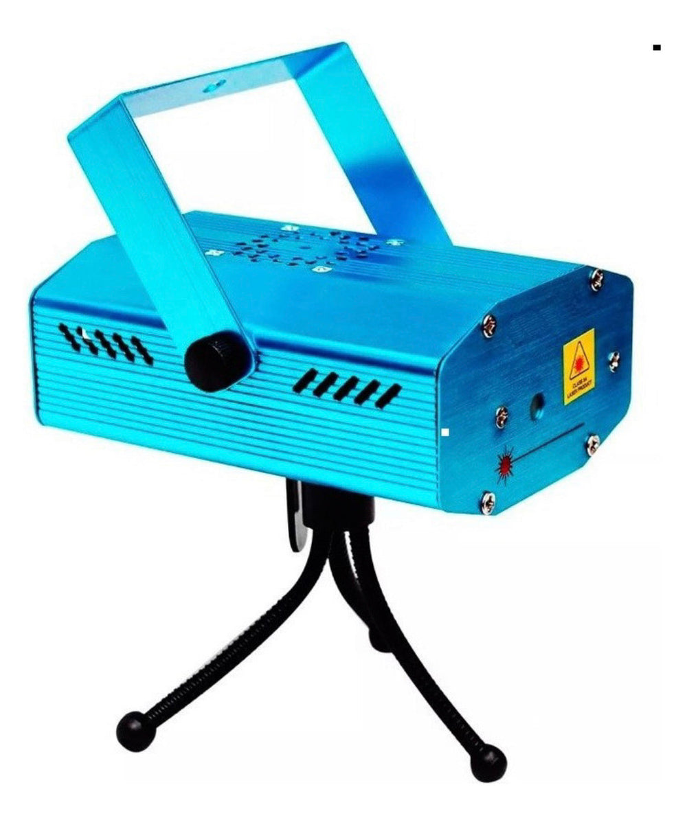 Mini proyector láser con figuras navideñas en rojo y verde