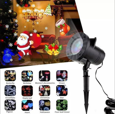 Proyector LED decorativo con diapositivas intercambiables y control remoto