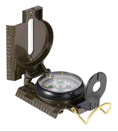 Brújula militar Lensatic con líquido, mira de precisión y regla lateral