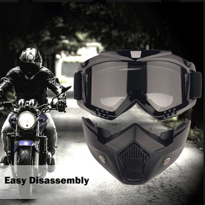 Máscara desmontable con gogles para motocross y ciclismo