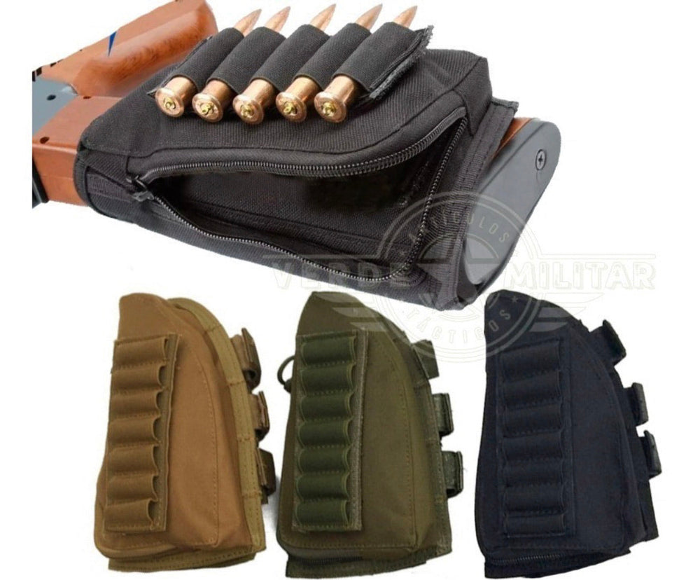 Bolsa cartuchera ajustable para culata de escopeta o rifle