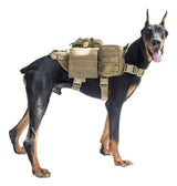 Chaleco táctico para perro con tres bolsas desmontables en caqui y negro — imagen 3 de 9