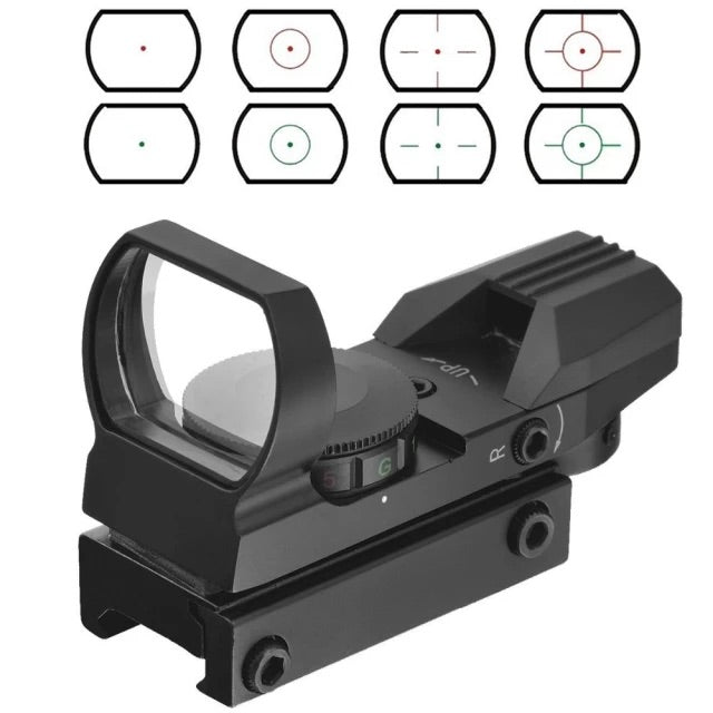 Mira de punto rojo con 4 retículas para pistola o escopeta de airsoft