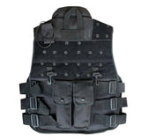 Chaleco plate carrier táctico negro para airsoft con sistema MOLLE — imagen 2 de 5