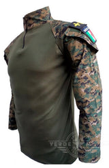 Camisa táctica militar color caqui con abertura para coderas — imagen 2 de 10