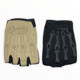 Guantes con diseño de calavera y dedos descubiertos en negro — imagen 1 de 2