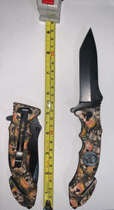 Navaja grabada de 24 cm con corta soga y punta rompevidrio — imagen 1 de 2