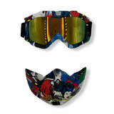 Máscara careta desmontable para motociclista con gafas y filtro — imagen 2 de 3